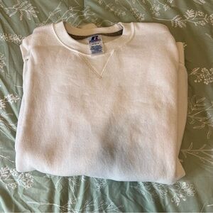 Russell Athletic Off-White Crewneck Sweater Classic Knit